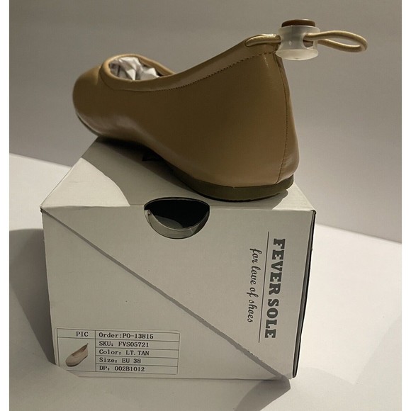 FEVERSOLE Women Size 7.5 Shoes Soft Cushion Tan Color Elastic Adjustable Ballet - Picture 11 of 12